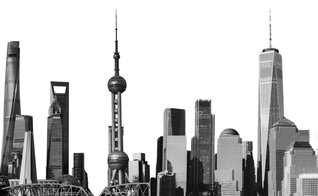 Shanghai city skyline with modern skyscrapers