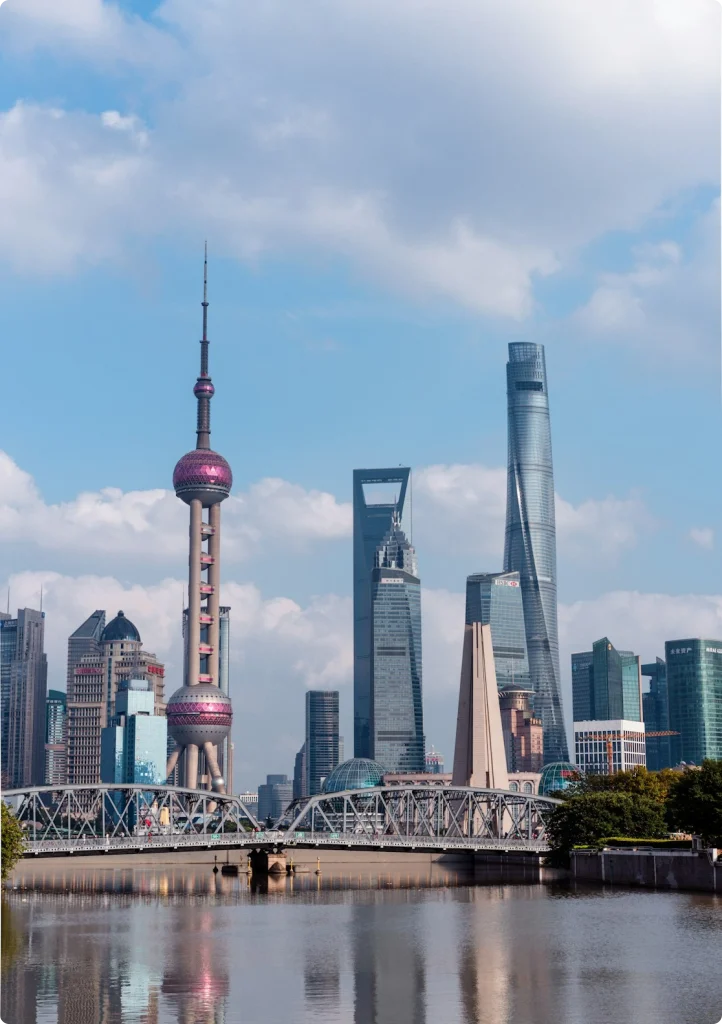 Scenic cityscape of Shanghai with modern skyscrapers